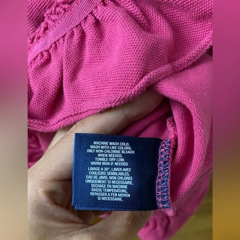 Ralph Lauren Pink Long Sleeve Polo Dress 24M
